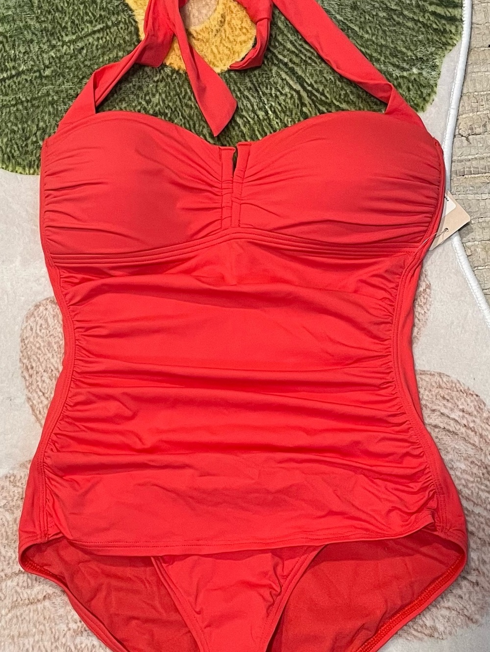 NWT*Tommy Bahama Orange Ruched Halter One-Piece Swimsuit size 6 MSRP $130